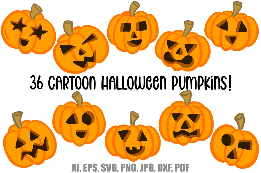 Halloween Pumpkin Cartoon Designs by Squeeb Creative