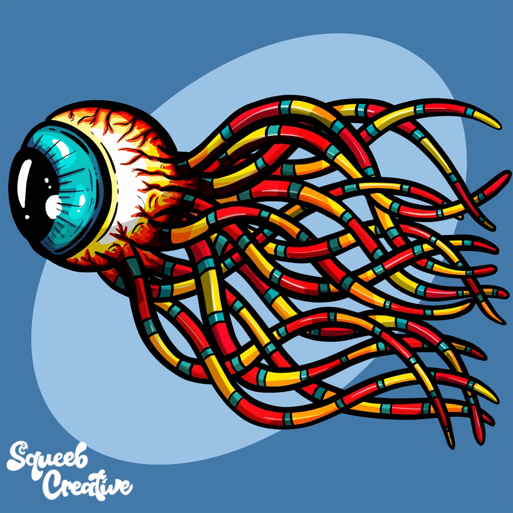 Eyeball Tentacle Octopus Tattoo Cartoon Illustration Eye by Squeeb Creative